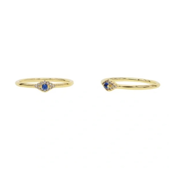 18K Gold Plated Paloma Evil Eye Ring - Picture 3 of 5